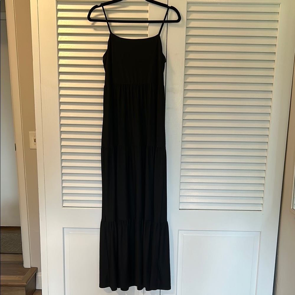 SO Black Spaghetti Strap Sleeveless Maxi Sundress